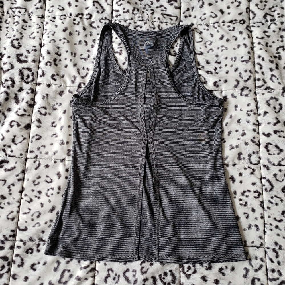 *Head Shadow Stripe Split-Back Athletic Tank Sz S